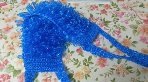 Вяжем плоскую мочалку крючком часть2