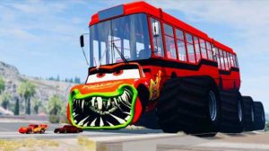 НОВЫЙ ПОБЕГ ОТ ГИГАНТСКОГО ГРУЗОВИКА - МОНСТРА ПРОТИВ АВТОМОБИЛЯ В BEAMNG DRIVE