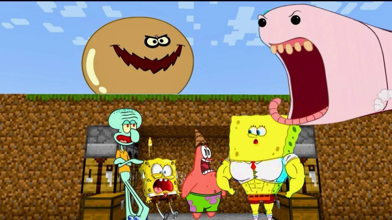 Alaskan Bull Worm & Dirty Bubble Speedrunners Vs SpongeBob, Patrick, Squidward, Full Power SpongeBob