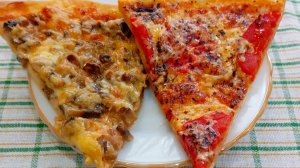 Пицца с грибами и пицца типа Маргарита.