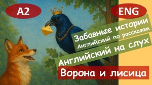 Ворона и лисица. Английский по рассказам. Смешным рассказам. Для начинающих (А2)|Английский на слух