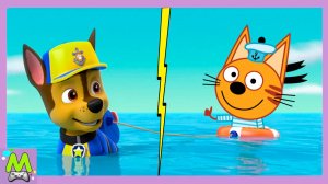 Три Кота vs Щенячий Патруль.Кошки против Собак в Игровом Челлендже.Кто Самый Быстрый