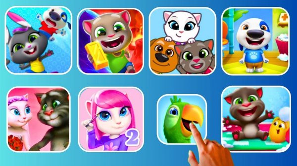 My Tom Loves Angela, My Talking Angela 2, Talking Pierre the Parrot,  My Talking Tom 2.