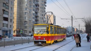 Трамвай Tatra T6B5SU-3207. Покатушки по Барнаулу.