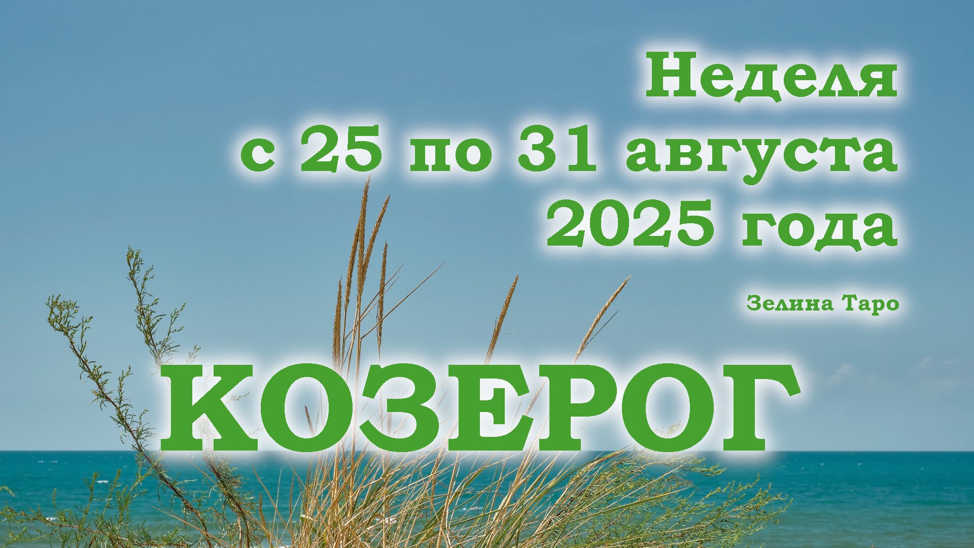 КОЗЕРОГ | ТАРО прогноз на неделю с 25 по 31 августа 2025 года