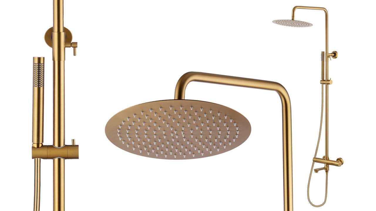Распаковка семейного душа с термостатическим смесителем для ванны, цвет: золото Swedbe Select 2790GO смотреть онлайн