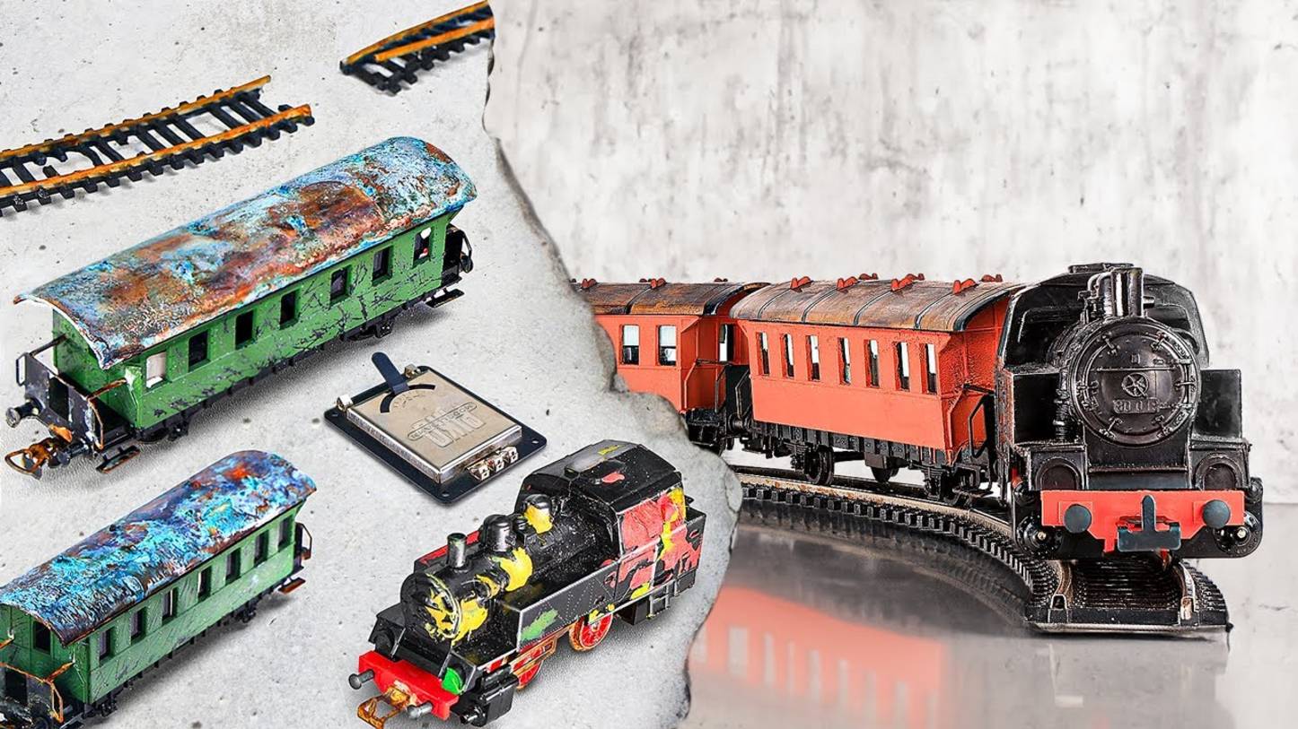 🚂 ИГРУШКА ИЗ 80-Х, КОТОРУЮ ВСЕ ЗАБЫЛИ! РЕСТАВРАЦИЯ СТАРОЙ НЕМЕЦКОЙ ЖЕЛЕЗНОЙ ДОРОГИ 😱✨ смотреть онлайн