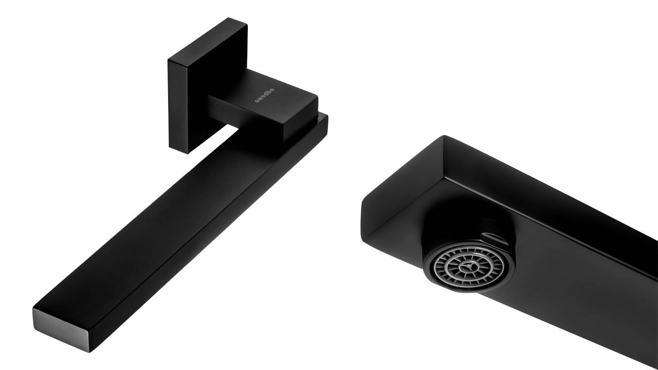 Распаковка встраиваемого поворотного излива черного цвета Swedbe Platta 5512B смотреть онлайн