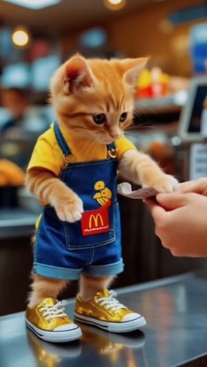 Котик заботится о матери