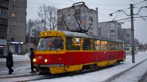 Трамвай Tatra T3SU-1107. Покатушки по Барнаулу.