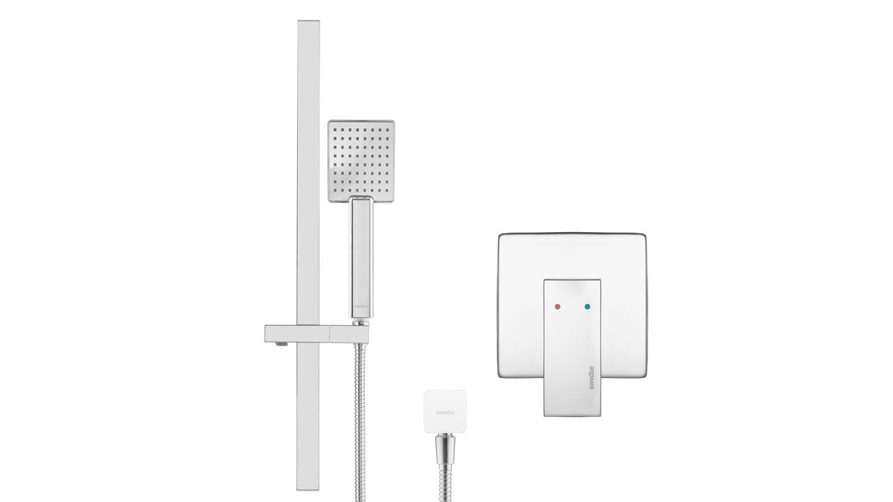 Распаковка душевого комплекта со встраиваемым смесителем Swedbe Platta 5533 смотреть онлайн