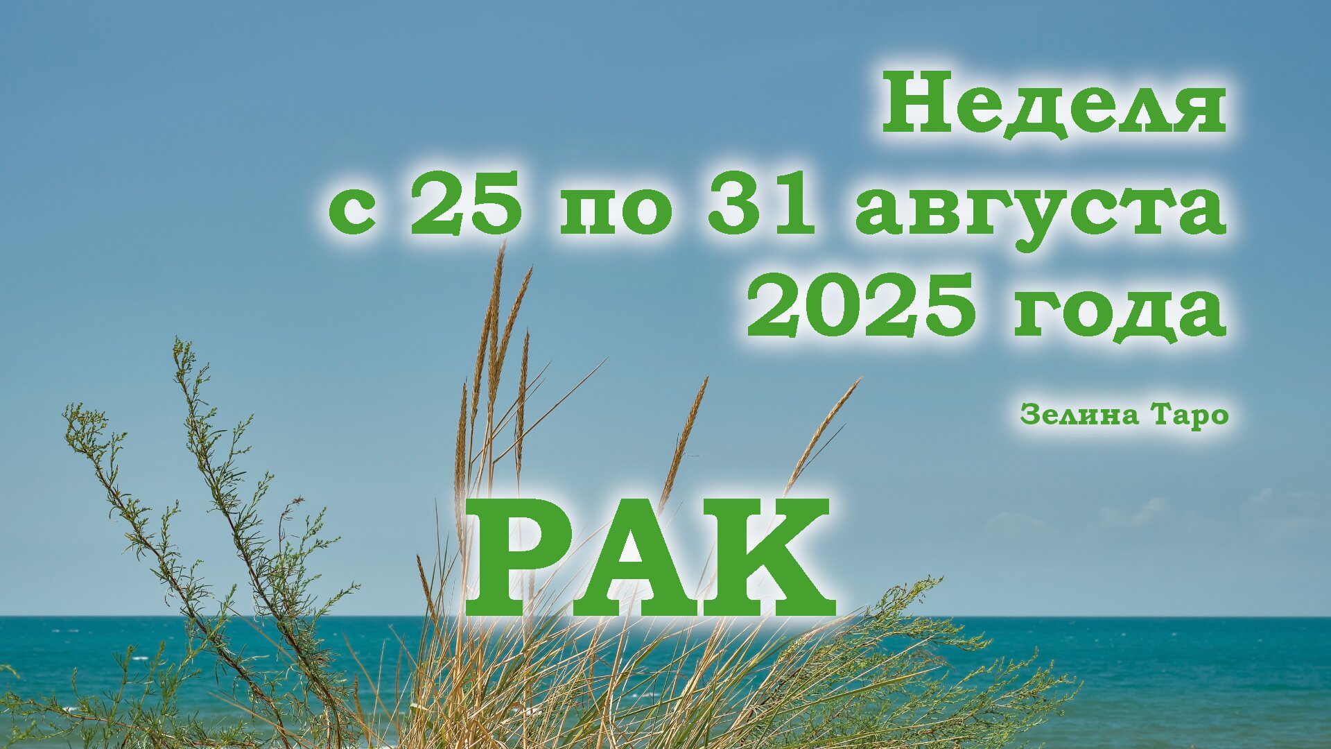 РАК | Таро прогноз на неделю с 25 по 31 августа 2025 года