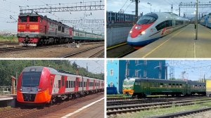 Пассажирские поезда / Летний железнодорожный микс / Видео про поезда для детей и взрослых