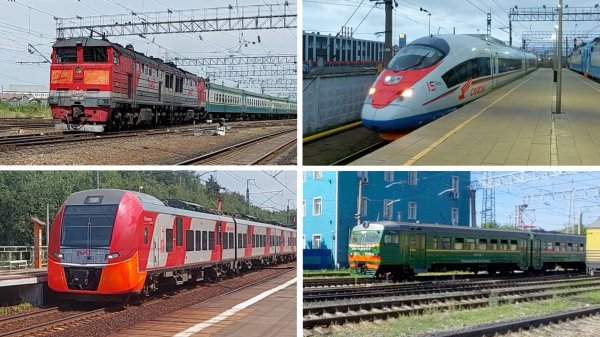 Пассажирские поезда / Летний железнодорожный микс / Видео про поезда для детей и взрослых