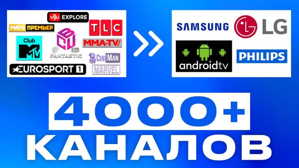 4000 БЕСПЛАТНЫЕ тв каналы на смарт тв и андроид тв на телевизор через интернет. ТВ каналы онлайн.