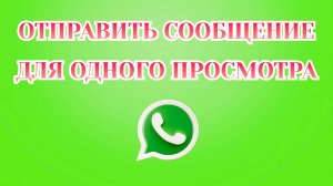 Как Отправить Сообщение Для Одного Просмотра в Ватсапе [Zatriz 2025]