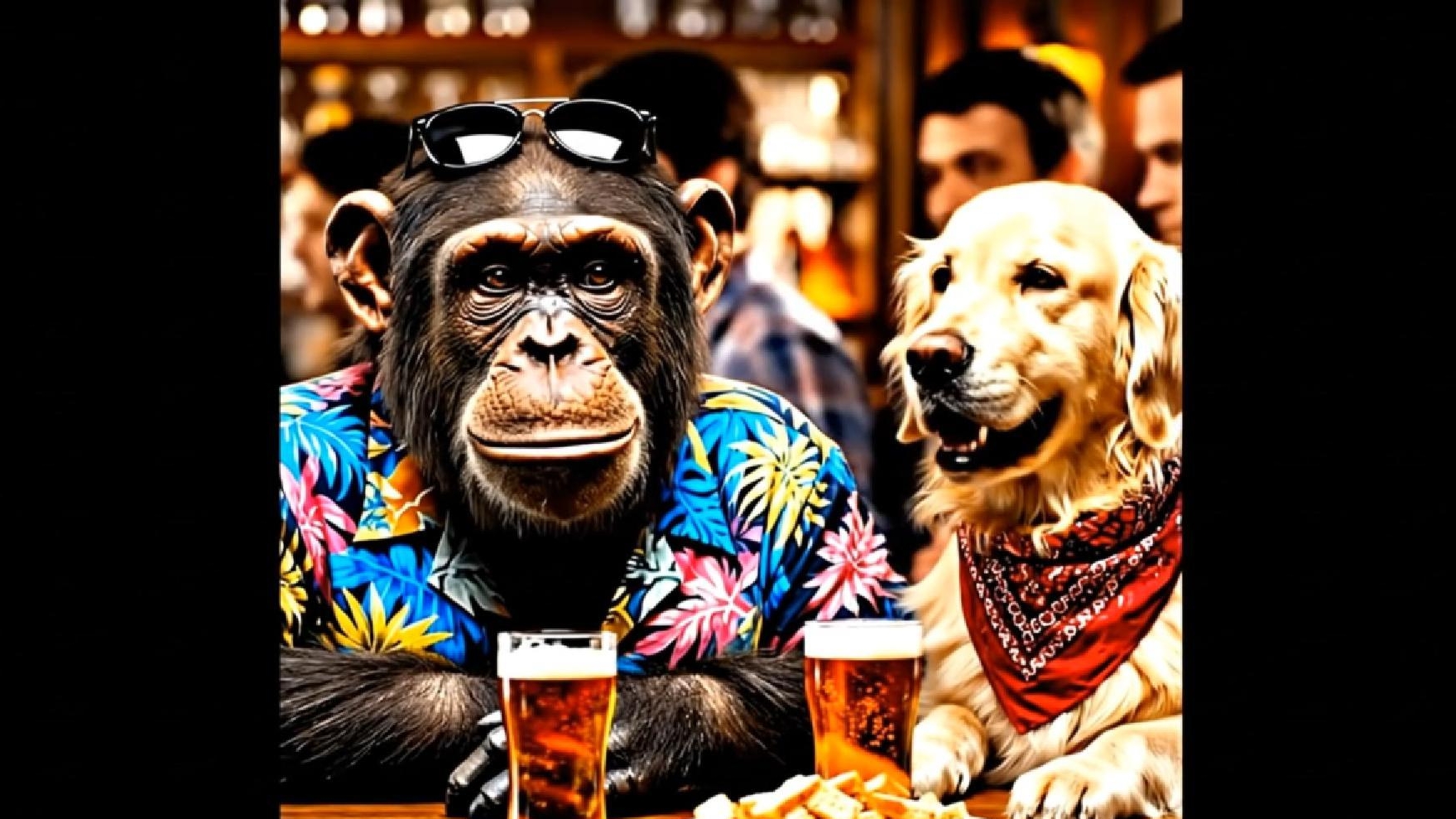 "Шимпанзе и ретривер в баре 🐵🐕 | Смешное видео 2025 | Приколы и мемы #Shorts" смотреть онлайн