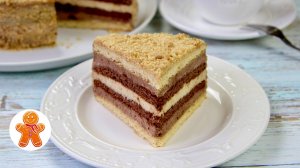 Оригинальный домашний торт с простейшим кремом и красивым разрезом