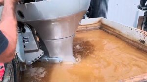 Запуск лодочного мотора Honda 115 , 2006 г.