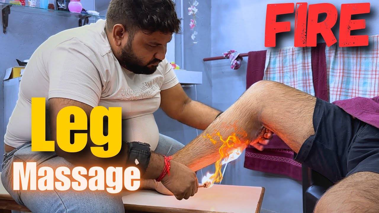 Painkiller Leg Massage to instantly relieve by Shamboo Barber - ASMR Fire Leg Massage смотреть онлайн
