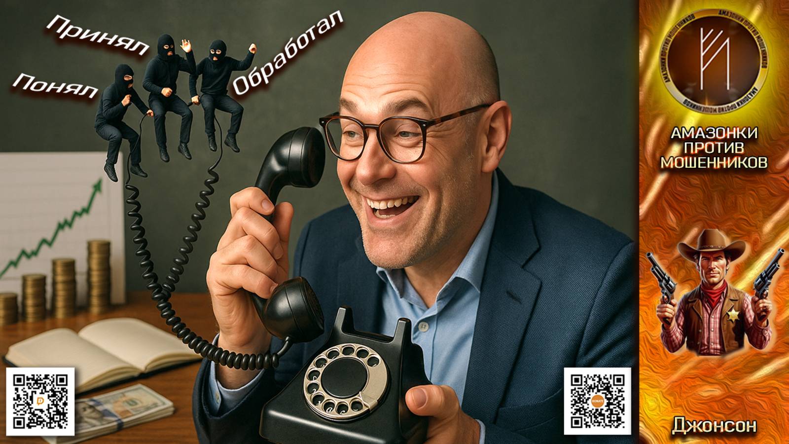 ДЖОНСОН инвестирует. Истерика мошенника как отдельный вид искусства. Телефонное мошенничество