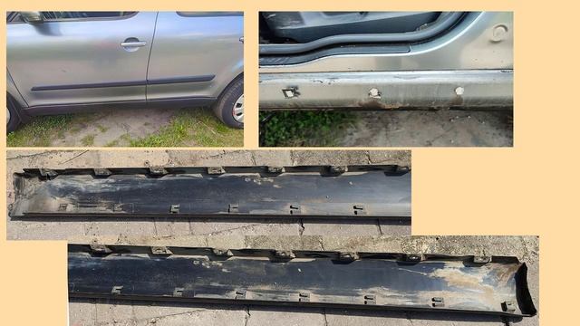 Как снять накладки на пороги шкода.