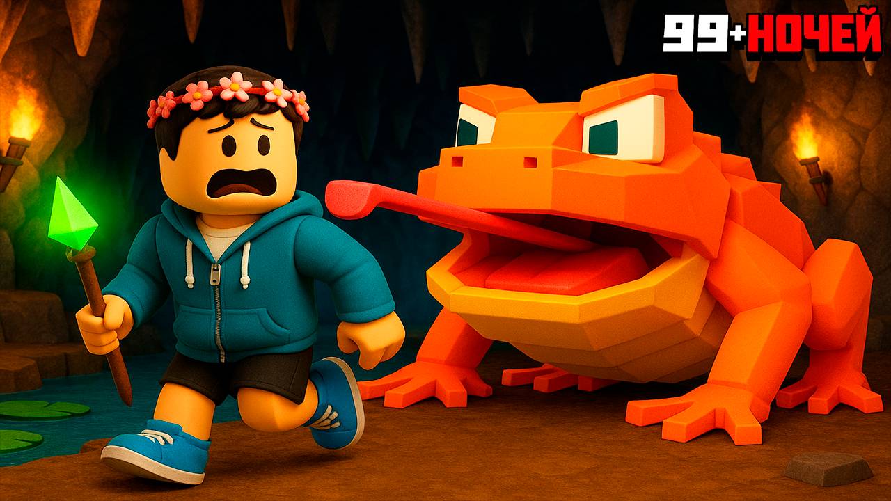 Мы Выжили 99 Ночей в НОВОМ ОБНОВЛЕНИИ с ДИКОЙ ЖАБОЙ в РОБЛОКС! смотреть онлайн