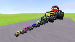 БОЛЬШОЙ И МАЛЕНЬКИЙ АВТОБУС МОЛНИЯ МАККУИН ПРОТИВ ПОЕЗДА | BeamNG.Drive