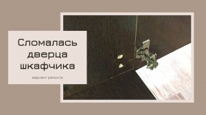 Починить вырванную мебельную петлю. Дверца кухонного шкафа