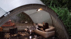 Гром и проливной дождь: уютный вечер в кемпинге с моей собакой | Rain ASMR