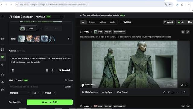 Анимация в KlingAi
