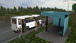 Поездка на БАЗ А079.14 Эталон по маршруту №24 по карте Большая Деревня 1.1