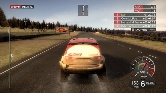 Colin McRae Dirt. Уровень 7. 13 трасса. Lacozade Europian RAID Exhibition. Knockhill. 1 попытка.