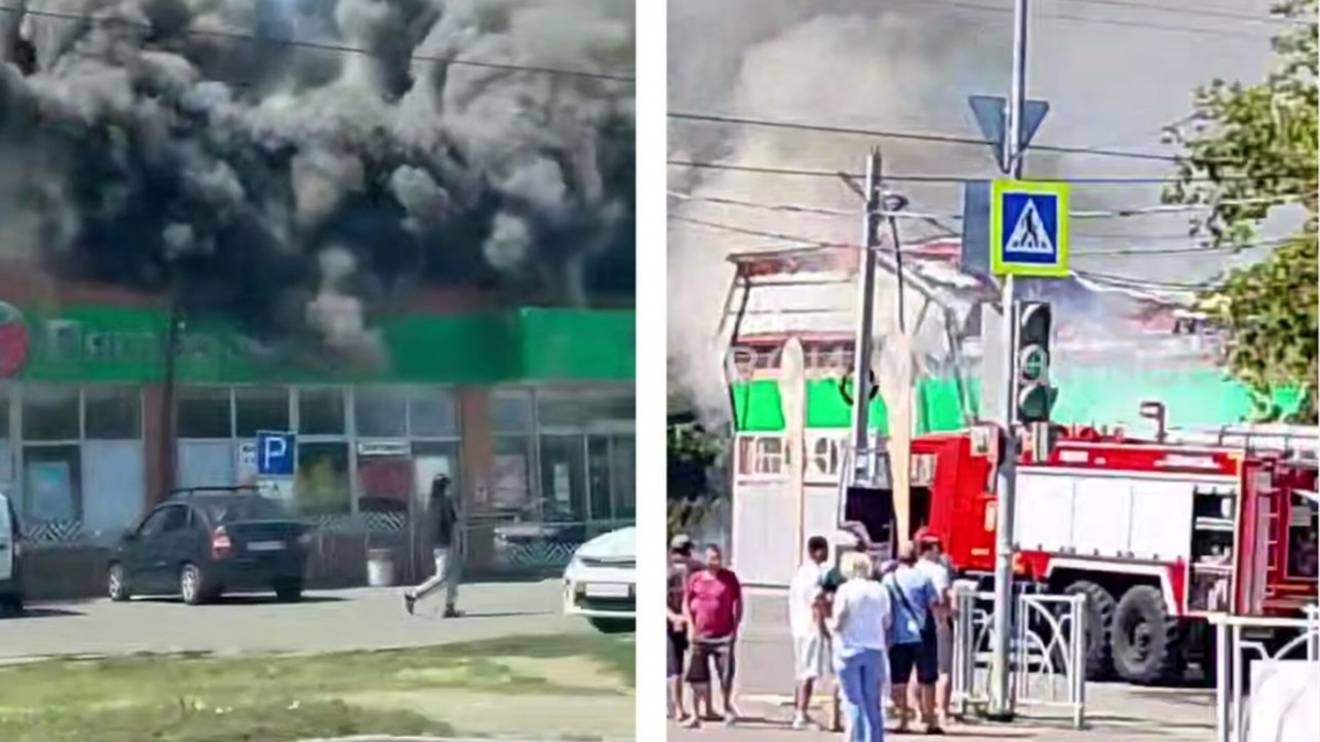 В городе Михайловск горит торговый центр смотреть онлайн