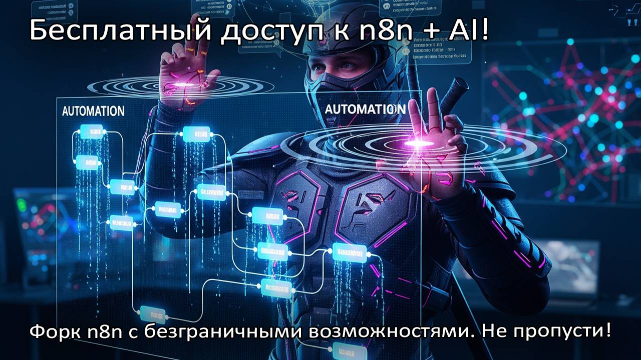 Бесплатный доступ к N8n + AI! Форк N8n с безграничными возможностям. Не пропусти!