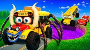 Зомби-Яма Превращается в Пожирателя зверей Молнию Маккуина и Большие и маленькие машинки