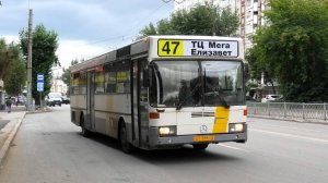 Автобус Екатеринбурга Mercedes-Benz O405 № АТ 111 72 маршрут 47 на остановке "ул. Саввы Белых"
