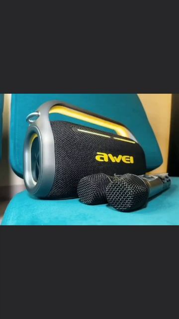 КОМПАКТНАЯ КОЛОНКА Awei с 2 Микрофонами и Ремешком и Ручкой и подсветкой 🔥 Меньше Hopestar A86 ✅ смотреть онлайн