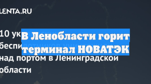 В Ленобласти горит терминал НОВАТЭК
