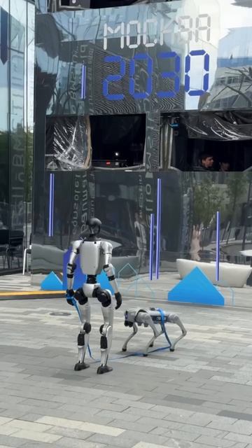 робот, выгуливающий робопса на Бауманке #shorts