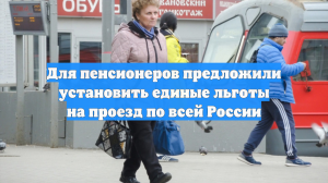 Для пенсионеров предложили установить единые льготы на проезд по всей России