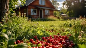 Летний день на даче: сбор урожая и благоустройство