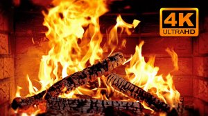КАМИН 4К со звуками горящих дров. Fireplace 4K Ultra HD