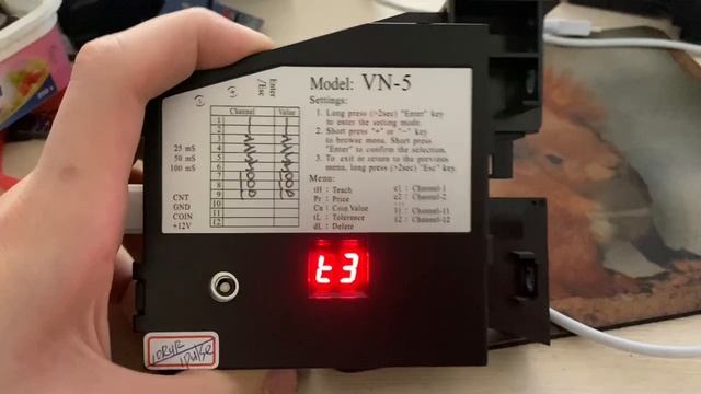 настройка монетоприемника Vn-5