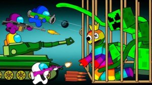 AMONG US ПРОТИВ радужных друзей, КРИПЕР-МУТАНТ.