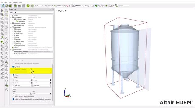 EDEM Cylindrical Periodic Boundaries 2025
