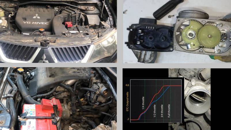 Промывка и замена дросселя на Mitsubishi Outlander XL