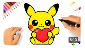 КАК ЛЕГКО НАРИСОВАТЬ ПИКАЧУ С СЕРДЦЕМ В ЦЕНТРЕ 😎💖