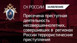 Пресечена преступная деятельность несовершеннолетних, совершивших террористические преступления