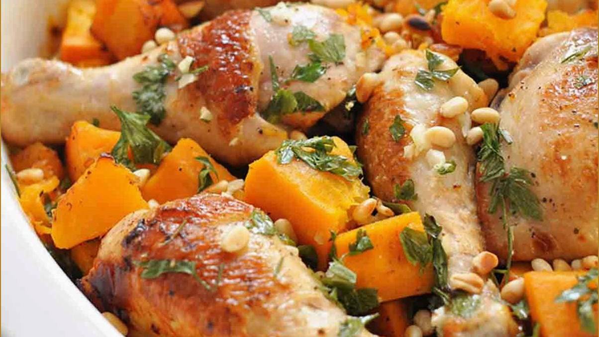 Курица с хурмой рецепт в духовке смотреть онлайн